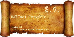 Rédai István névjegykártya